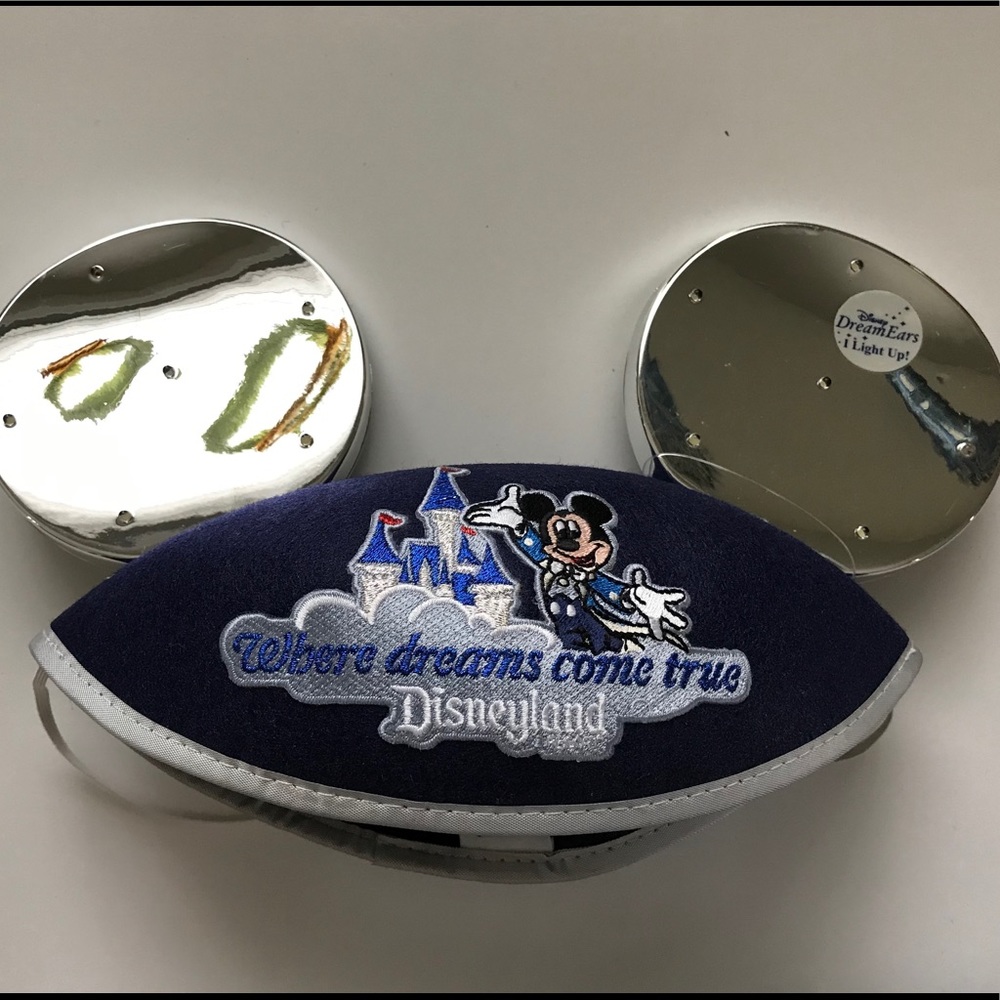 Disney Light Up Mickey Ears Navy and Silver Adult